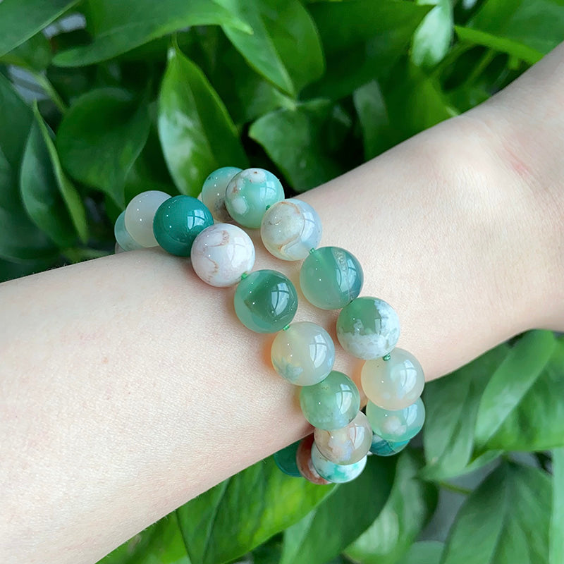 Green Flower Agate Bracelet $14.99/PC