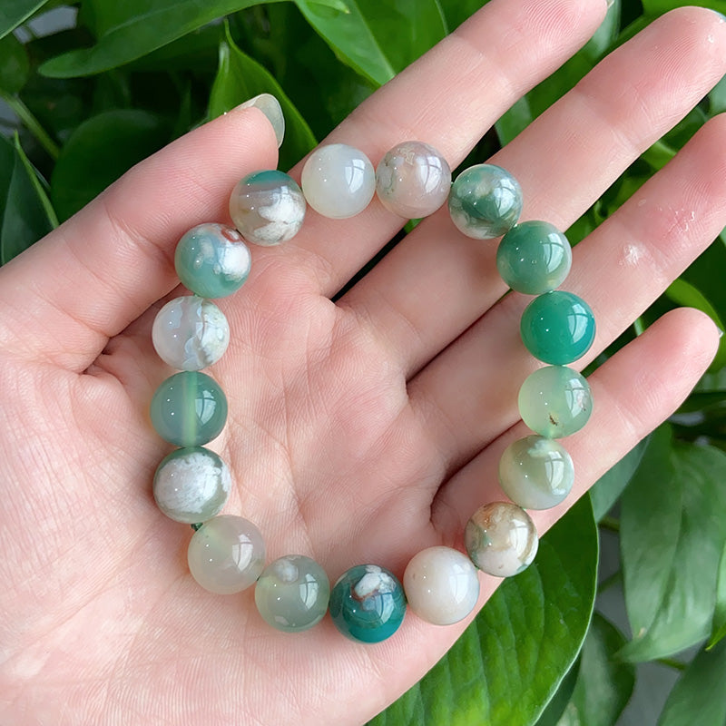 Green Flower Agate Bracelet $14.99/PC