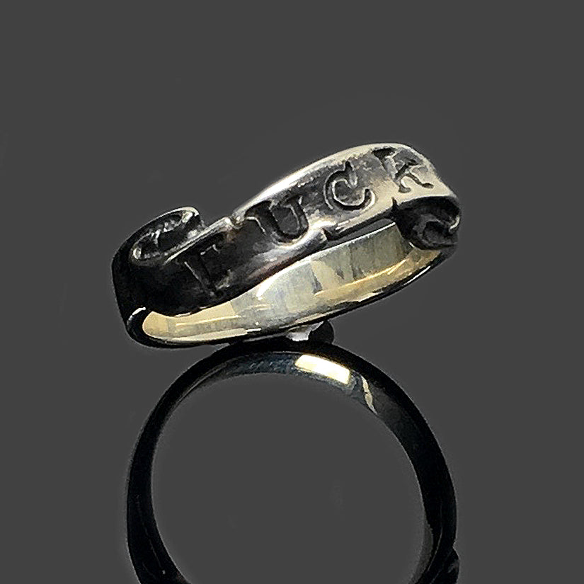 925 Sterling Silver Letter Vintage Ring