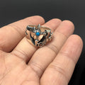 Vintage Sterling Silver Cross Turquoise Ring