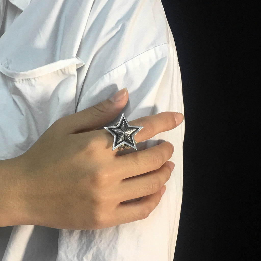 Sterling Silver Opening Double Star Ring