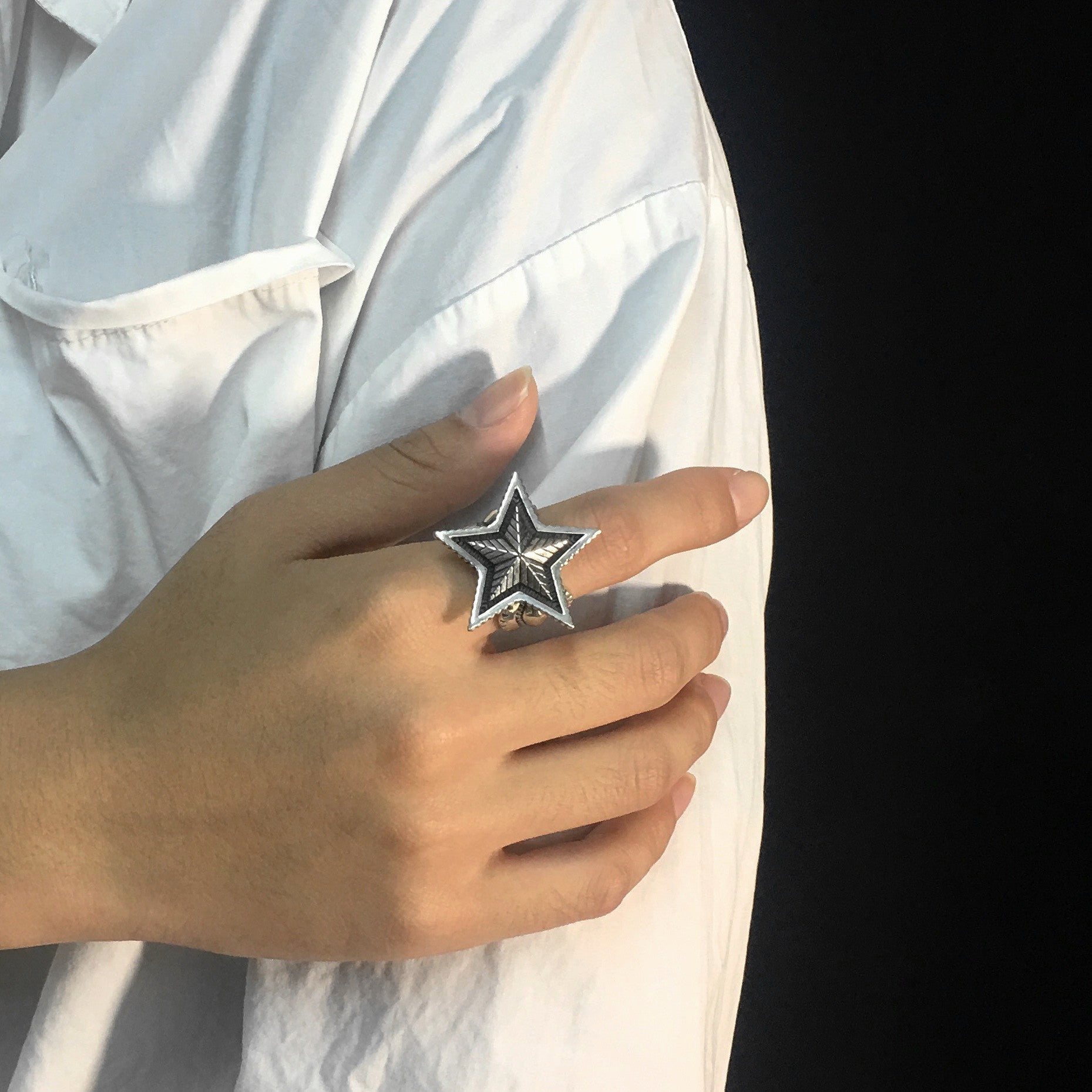 Sterling Silver Opening Double Star Ring