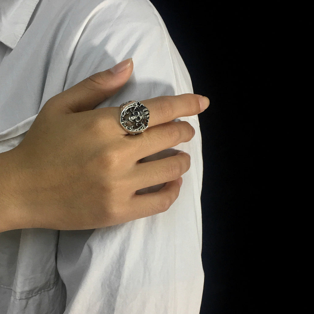 Vintage Men's King Crown Skull Ring Hip Hop Rock Biker Jewelry Ring