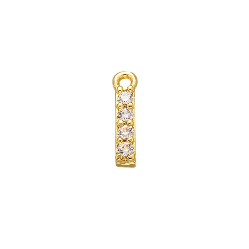 1PCS  Brass Cubic Zirconia 26 Letter Charms Pendants