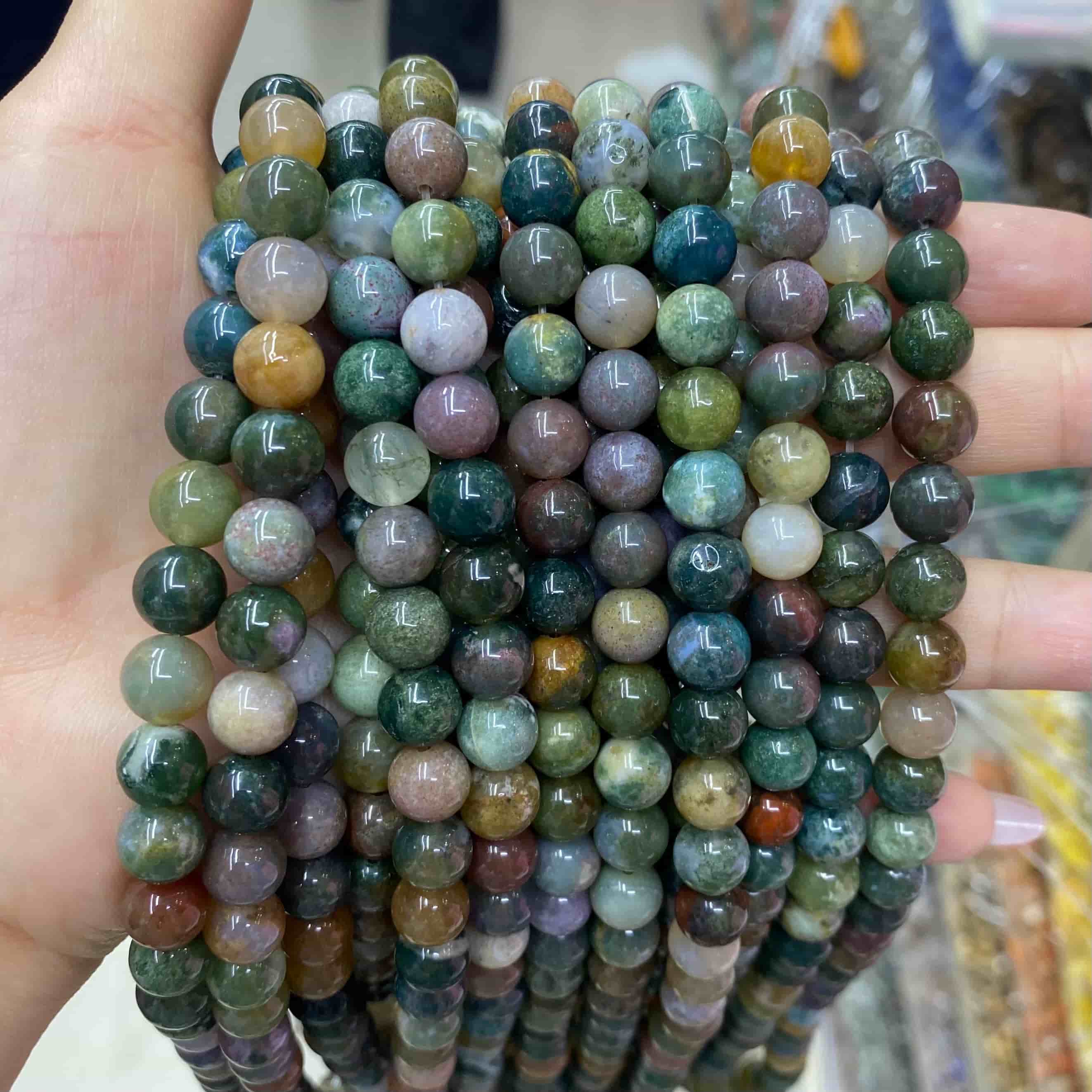Round Smooth Beads Crystal/Quartz/Jasper/Agate 4mm 6mm 8mm 10mm
