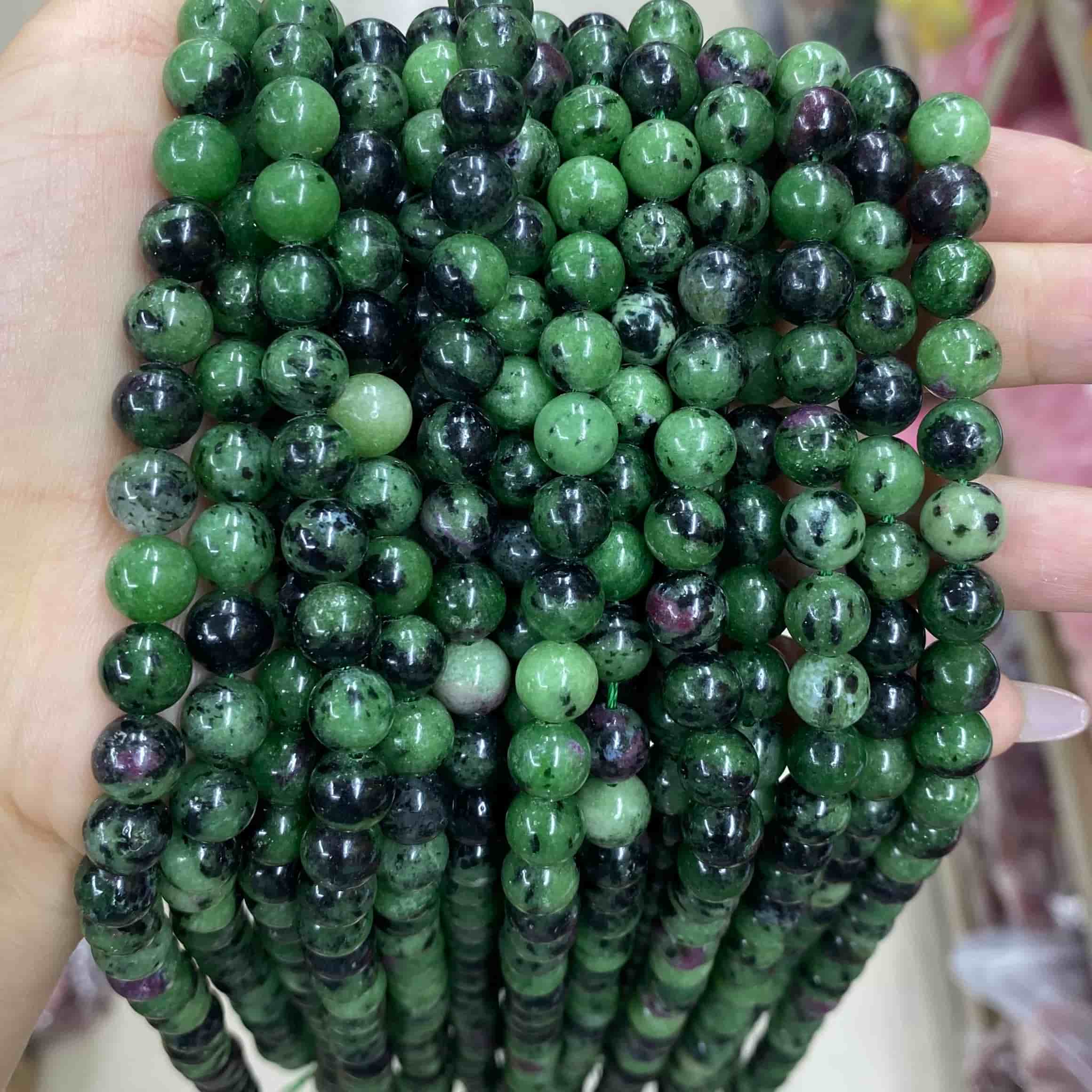 Round Smooth Beads Crystal/Quartz/Jasper/Agate 4mm 6mm 8mm 10mm