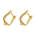 18K Golden Plated Earwire Clasp Earring Hook Accessory 1 Pair
