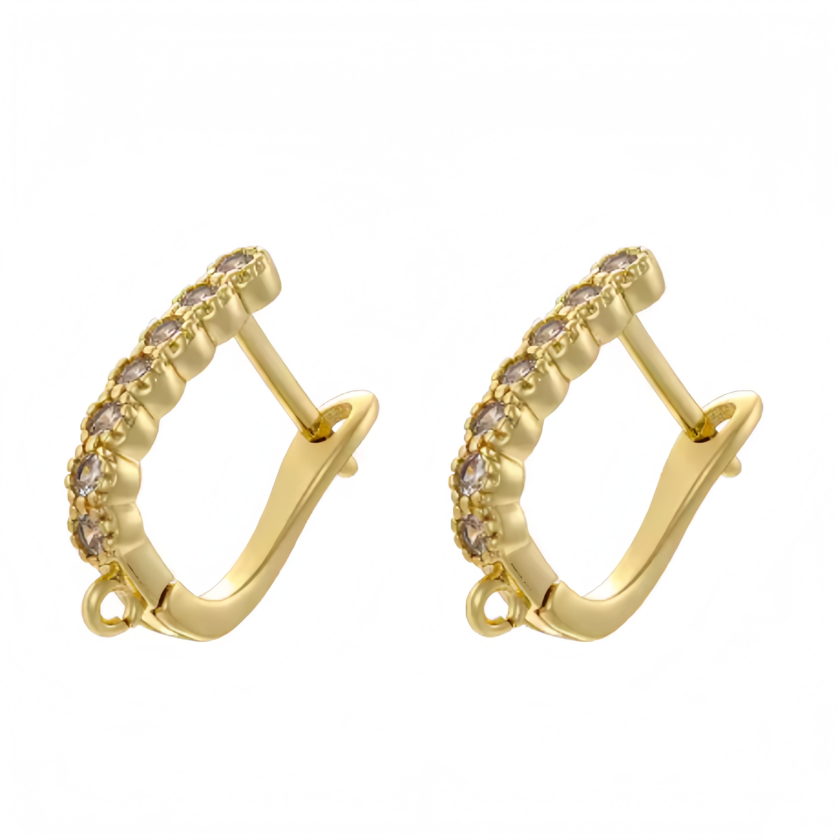 18K Golden Plated Earwire Clasp Earring Hook Accessory 1 Pair