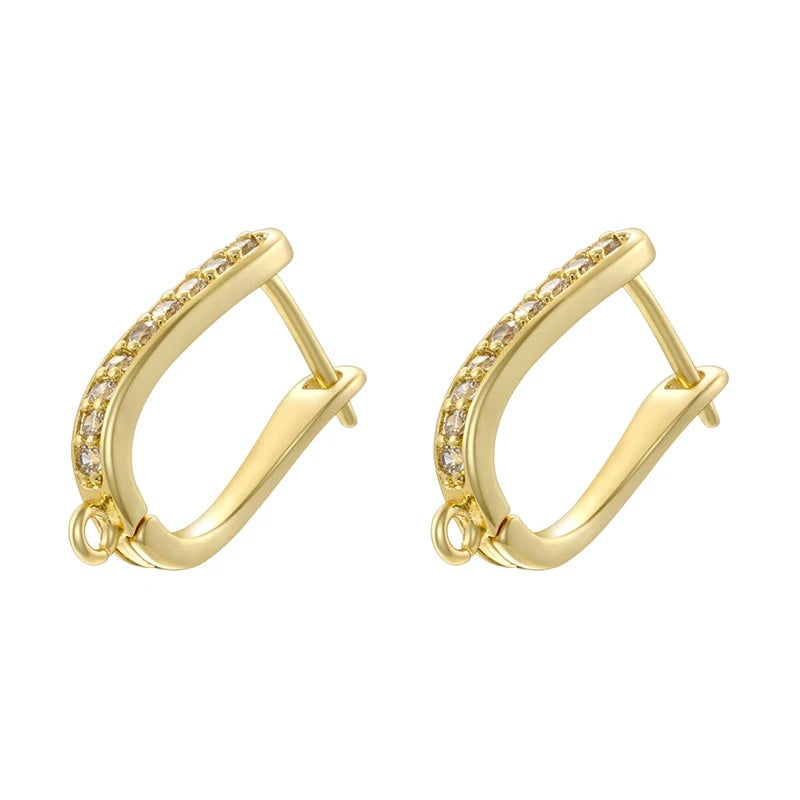 18K Golden Plated Earwire Clasp Earring Hook Accessory 1 Pair