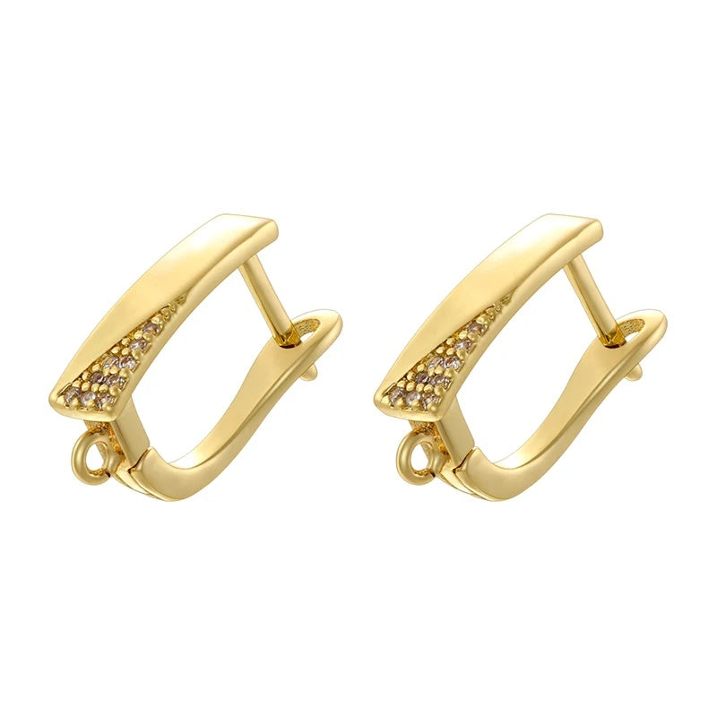 18K Golden Plated Earwire Clasp Earring Hook Accessory 1 Pair