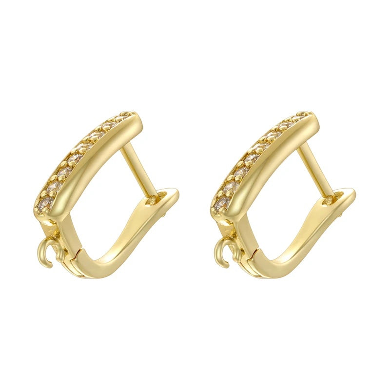 18K Golden Plated Earwire Clasp Earring Hook Accessory 1 Pair