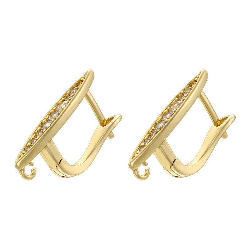 18K Golden Plated Earwire Clasp Earring Hook Accessory 1 Pair