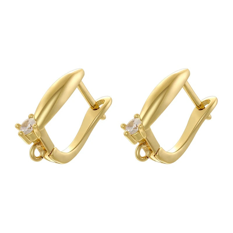 18K Golden Plated Earwire Clasp Earring Hook Accessory 1 Pair