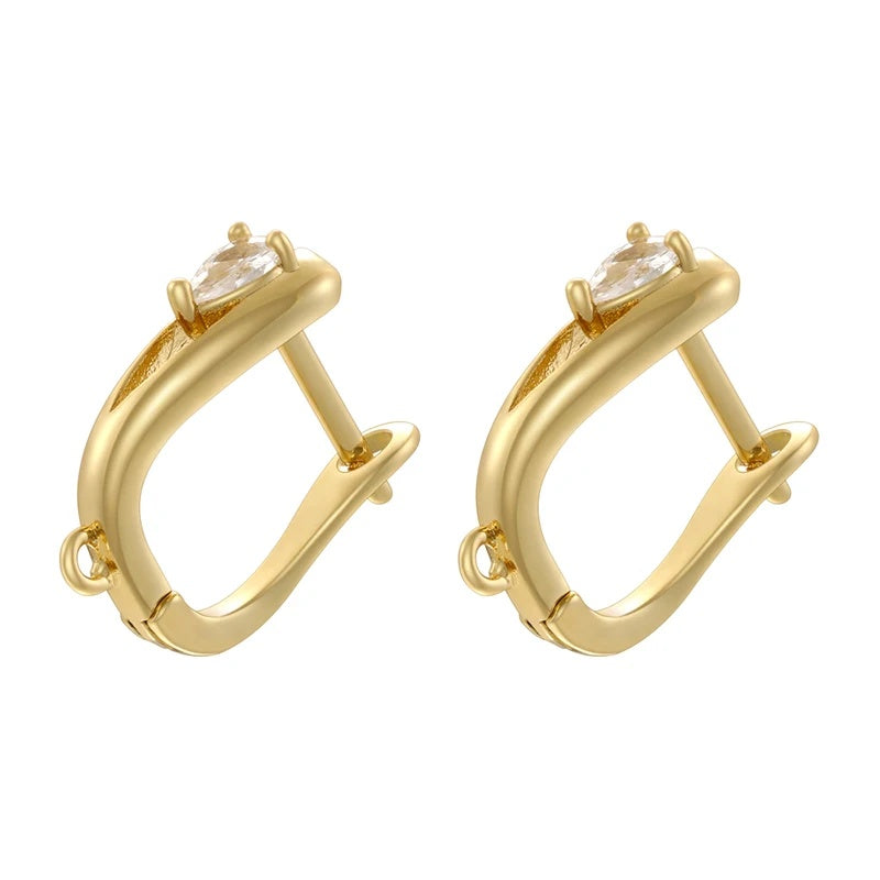 18K Golden Plated Earwire Clasp Earring Hook Accessory 1 Pair