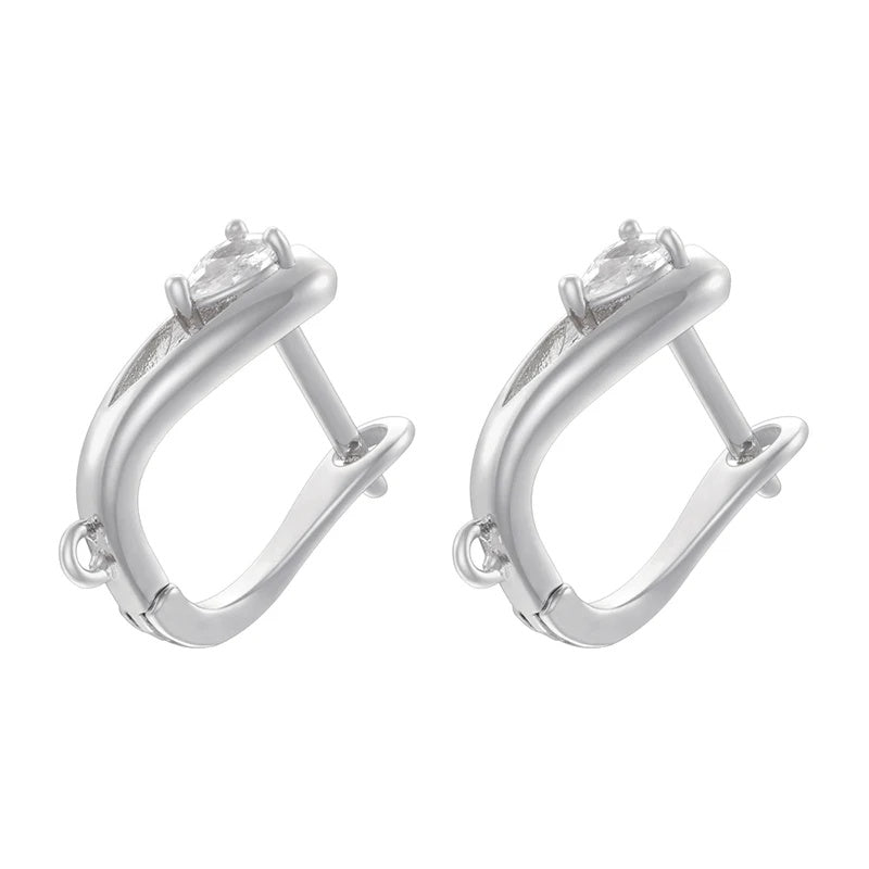 18K Golden Plated Earwire Clasp Earring Hook Accessory 1 Pair