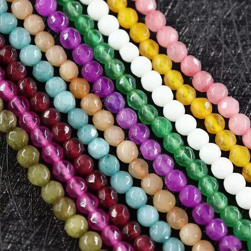 Color Jade Beads Faceted Round Beads 6mm/8mm/10mm