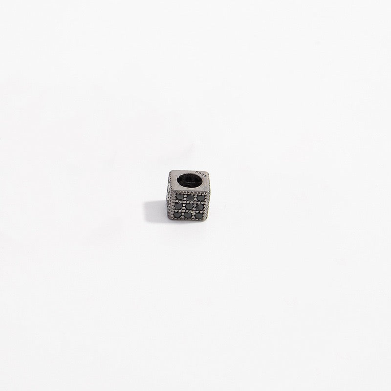 1Pcs Brass Cubic Zirconia Square Spacer Beads