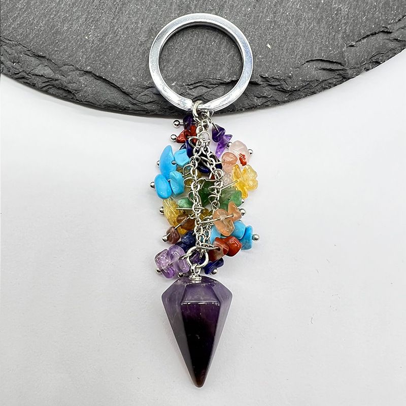 Healing Crystal Energy Point Keychains Set
