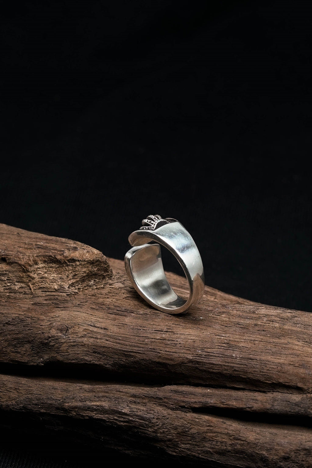 Retro 925 Silver Crown Open Ring