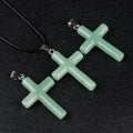 Healing Crystal Cross Shape Pendant Necklace