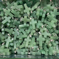 Healing Crystal Flat Cross Shape Pendant Necklace 1PC