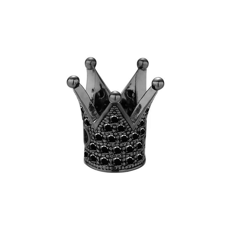 1PCS Brass Cubic Zirconia Crown Bead