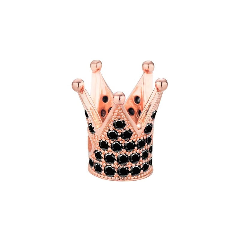 1PCS Brass Cubic Zirconia Crown Bead