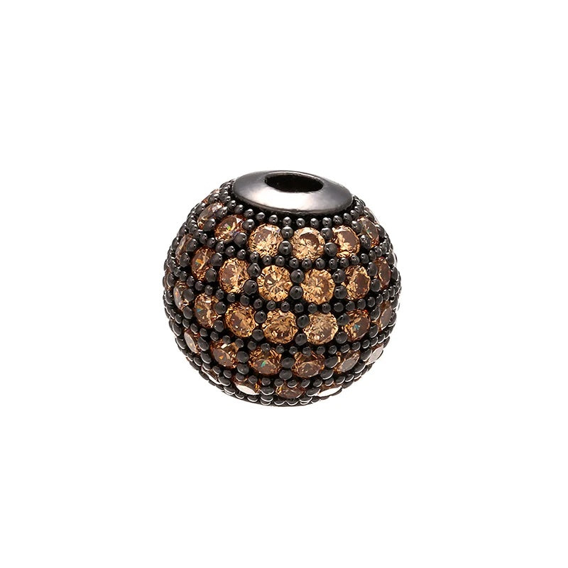 High Quality Brass Cubic Zirconia Round Spacer Beads 6mm/8mm/10mm