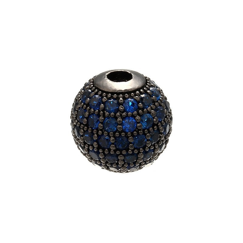 High Quality Brass Cubic Zirconia Round Spacer Beads 6mm/8mm/10mm