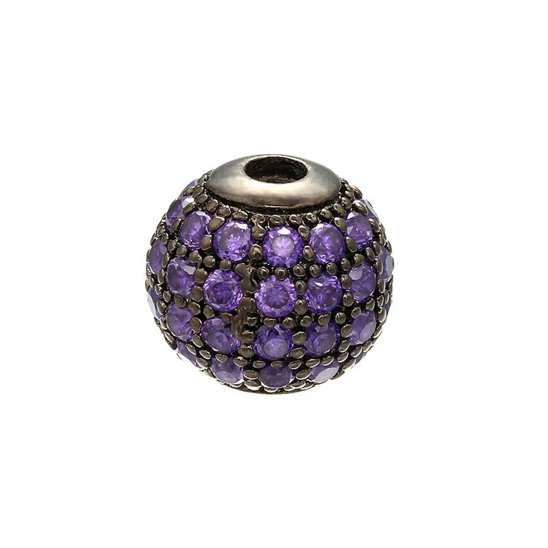 High Quality Brass Cubic Zirconia Round Spacer Beads 6mm/8mm/10mm