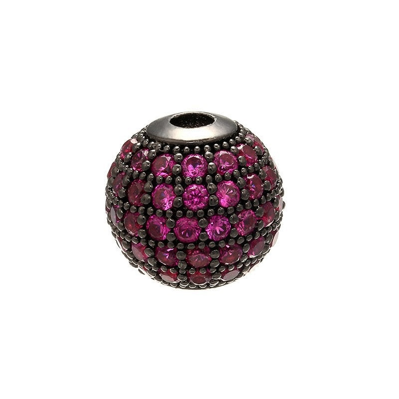 High Quality Brass Cubic Zirconia Round Spacer Beads 6mm/8mm/10mm