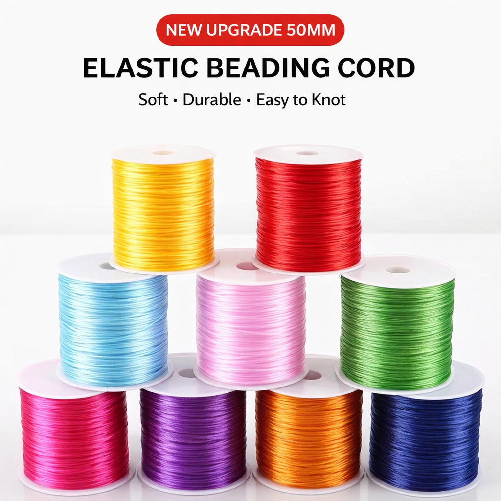 $0.99/Pcs 50M/Roll 0.8mm High Quality Japan Import Elastic Cord Crystal String for Beading Premium Stretch Polyester Thread , for DIY Jewelry Making