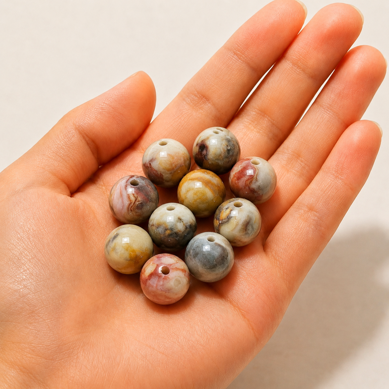 $0.99-10PCS Round Smooth Beads 8mm