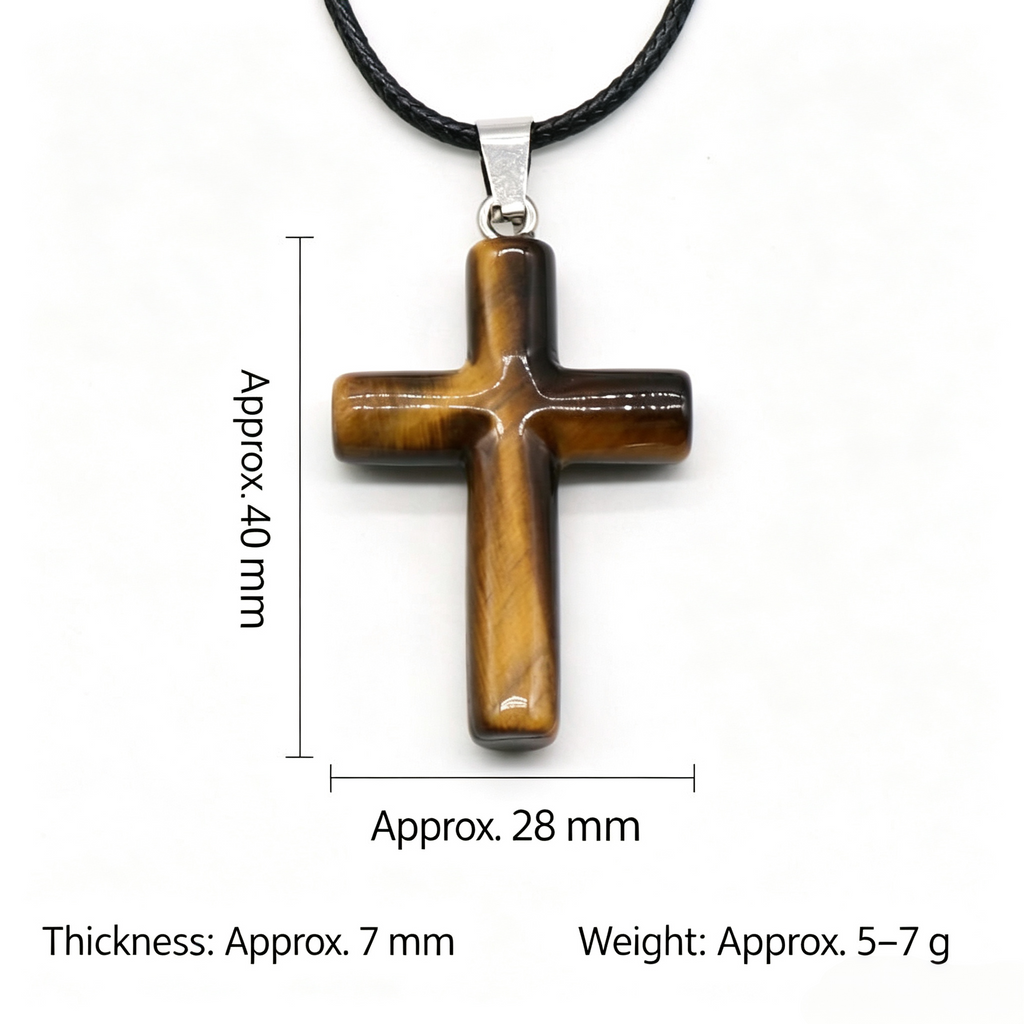 Healing Crystal Cross Shape Pendant Necklace