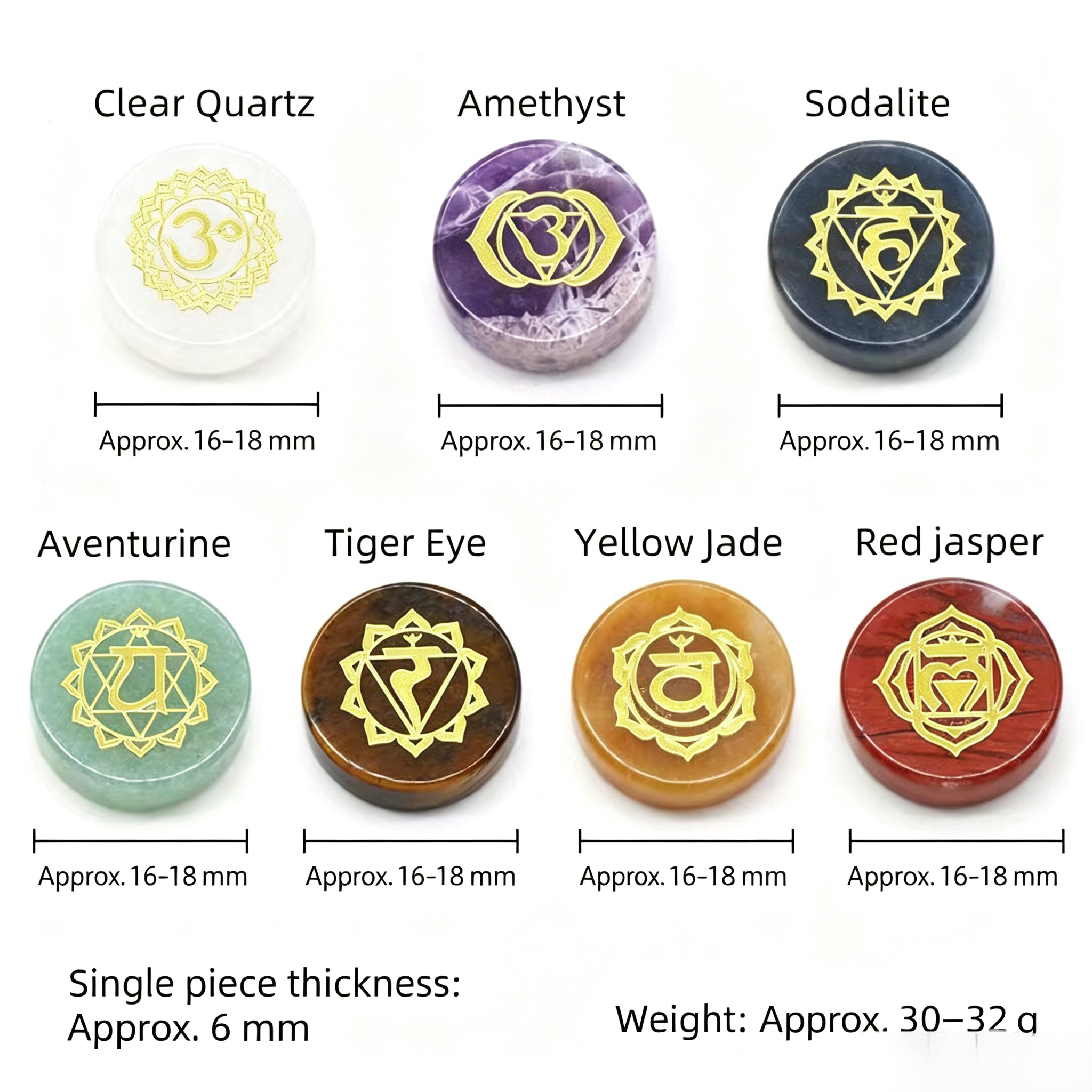 Healing Crystal Chakela Yoga Energy Set