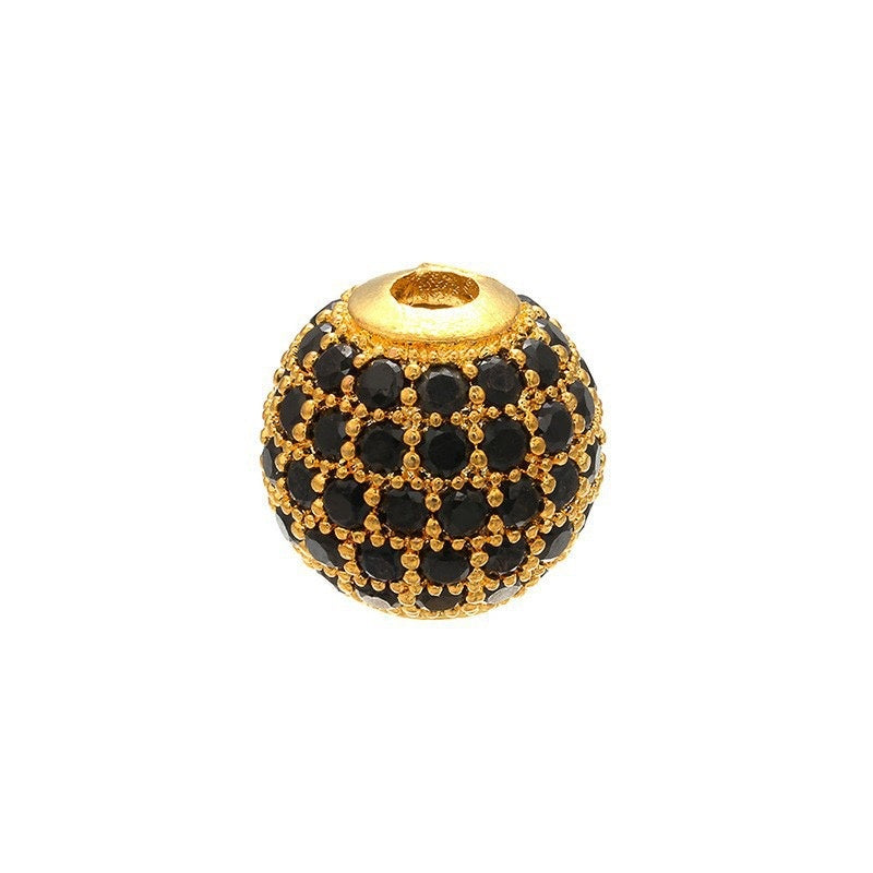 High Quality Brass Cubic Zirconia Round Spacer Beads 6mm/8mm/10mm