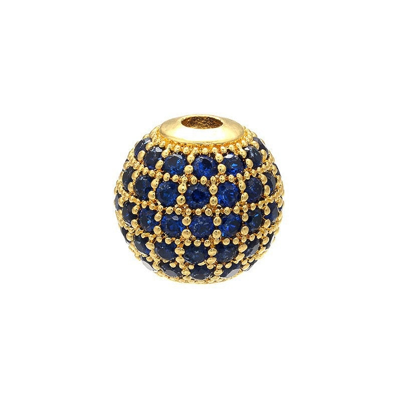High Quality Brass Cubic Zirconia Round Spacer Beads 6mm/8mm/10mm