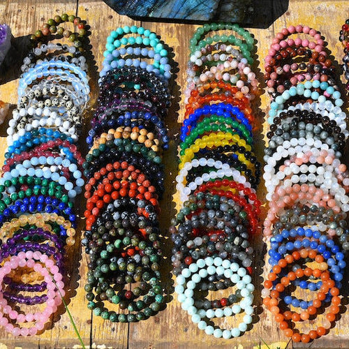 70 Kinds Of 6MM/8MM/10MM Round Gemstone bracelet- Free Shipping