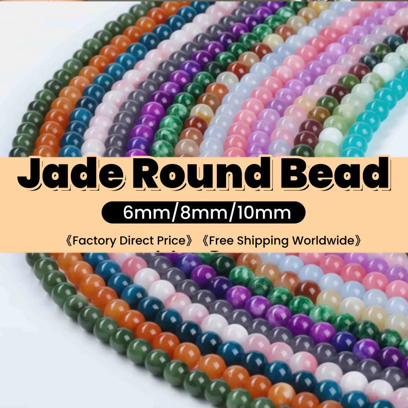 Color Jade Beads Round Smooth/Faceted Beads 6mm/8mm/10mm