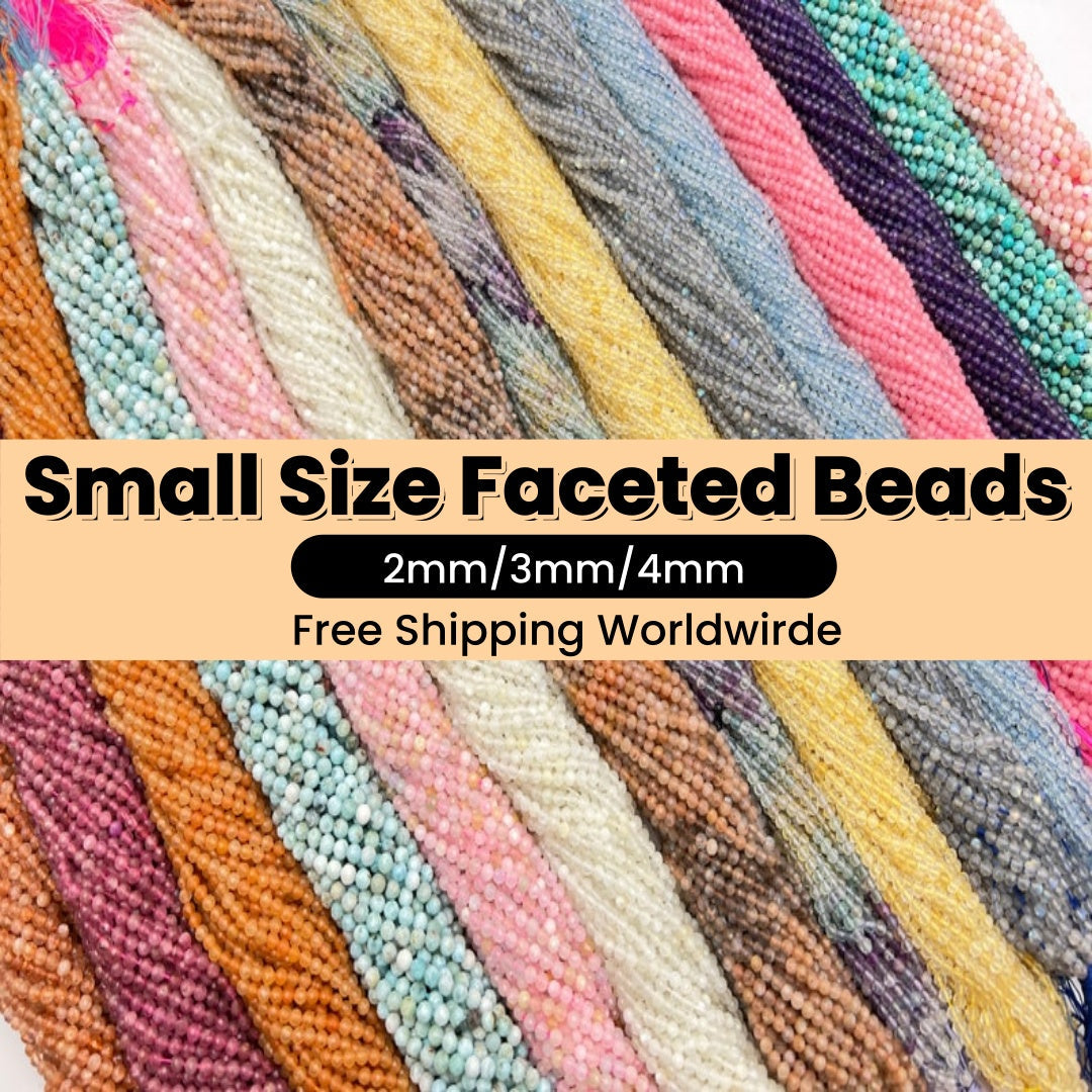 Natural Faceted Crystal Beads,2mm/3mm/4mm- Free Shipping