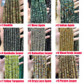 Natural Crystal Agate Stone Rondelle Beads 4*6mm 5*8mm 6*10mm Gemstone Bead Highly Polished Rondelle Shape Loose Bead for DIY Jewelry Making