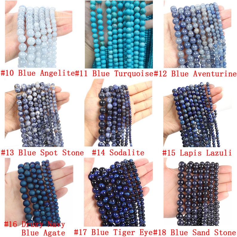70 Options Natural Gemstone Round Smooth Beads Healing Genuine Stone Loose Beads For Bracelet Necklace DIY Jewelry Making 4mm 6mm 8mm 10mm