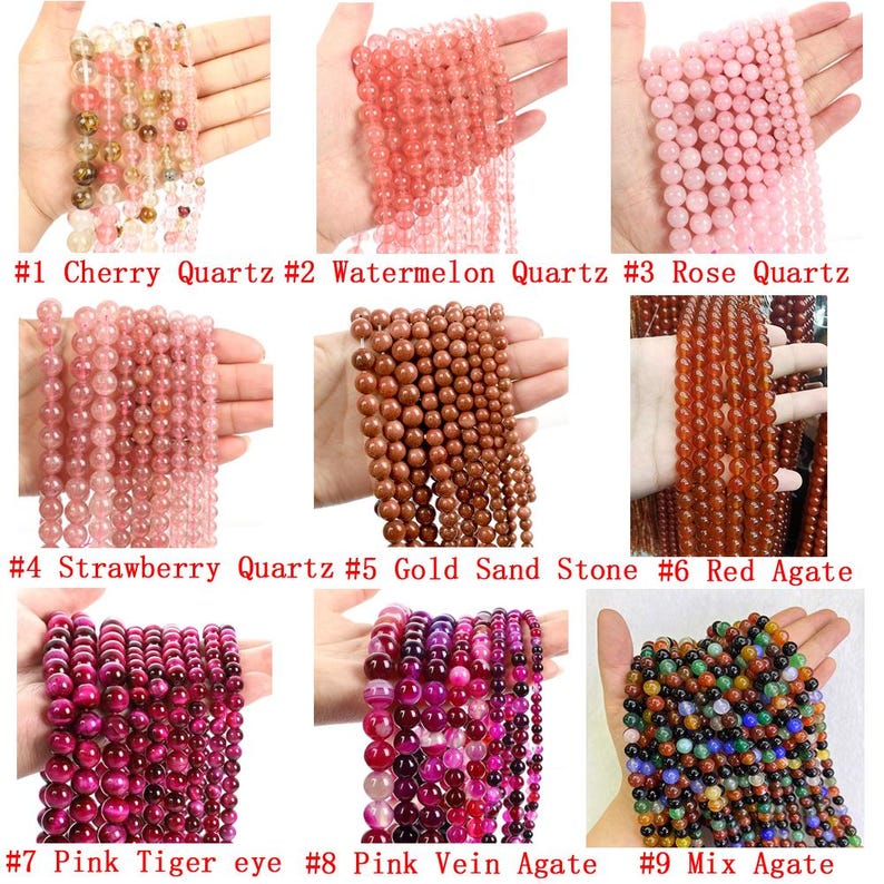 70 Options Natural Gemstone Round Smooth Beads Healing Genuine Stone Loose Beads For Bracelet Necklace DIY Jewelry Making 4mm 6mm 8mm 10mm