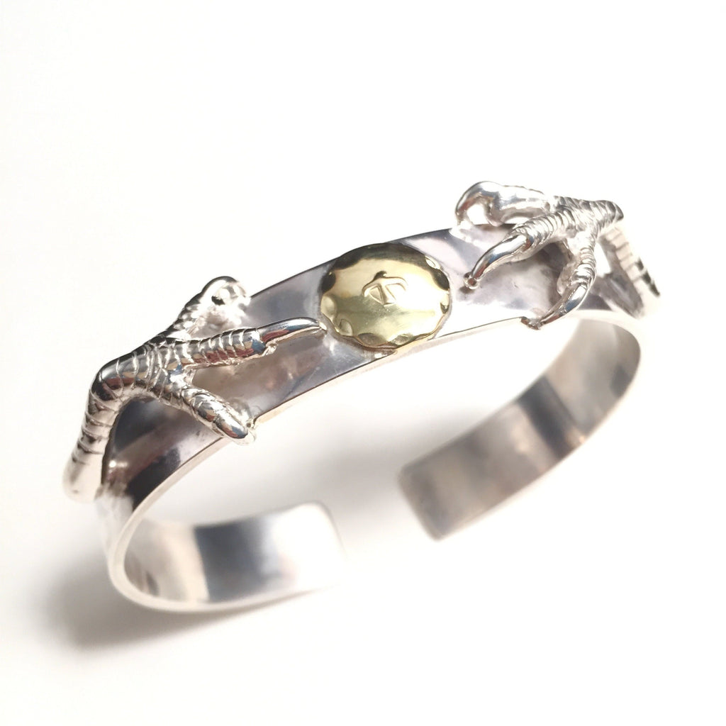Japan Takahashi Goro Bird Claw Silver Bangle Bracelet Diameter 48x65mm Width 12mm Hip Hop Style Sterling 925 Silver Bird Claw Fashion Bangle