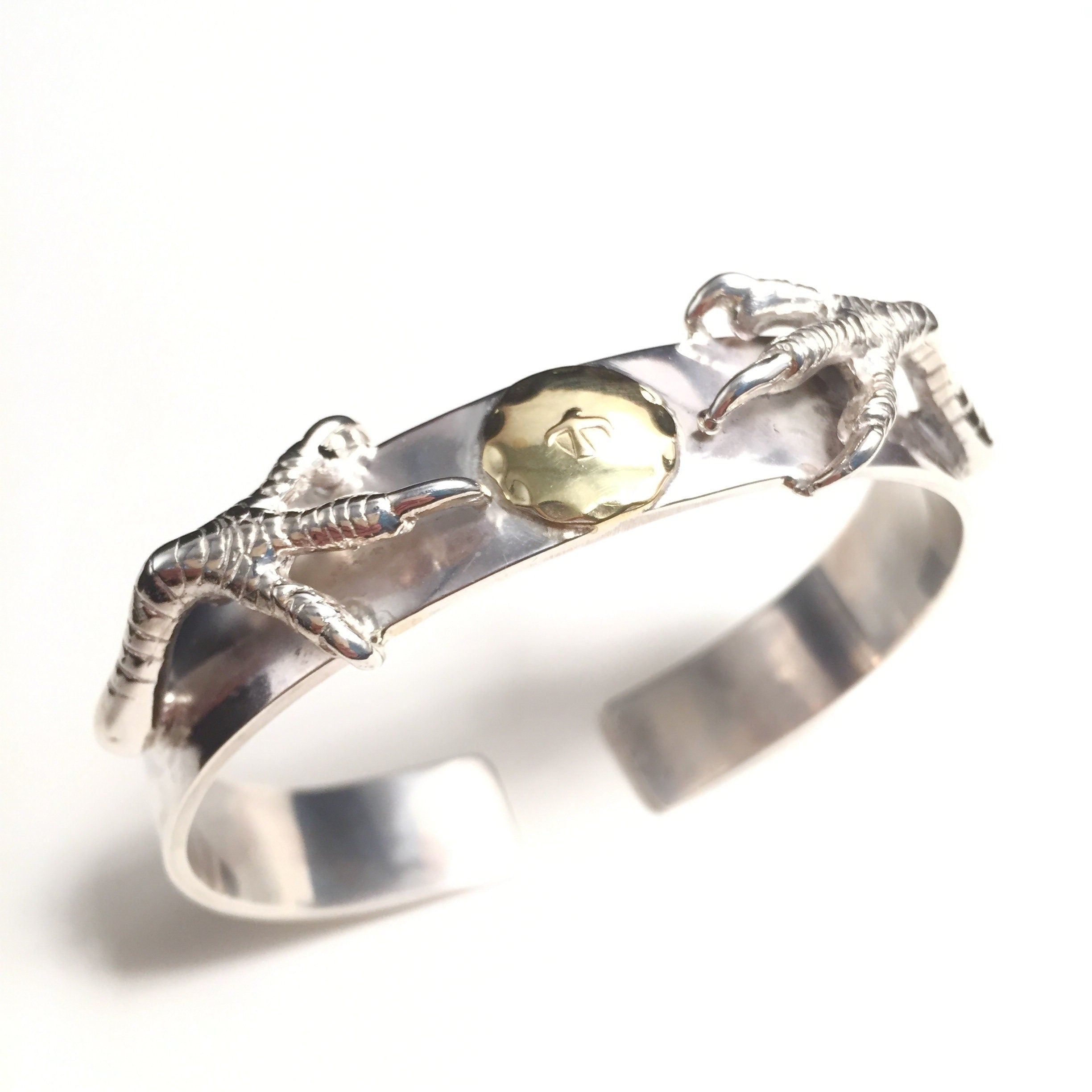 Japan Takahashi Goro Bird Claw Silver Bangle Bracelet Diameter 48x65mm Width 12mm Hip Hop Style Sterling 925 Silver Bird Claw Fashion Bangle