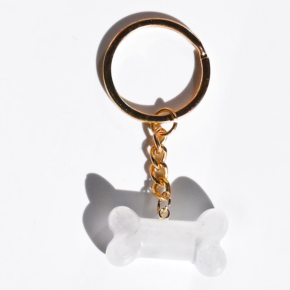 Healing Crystal Dog Bone Keychains Set
