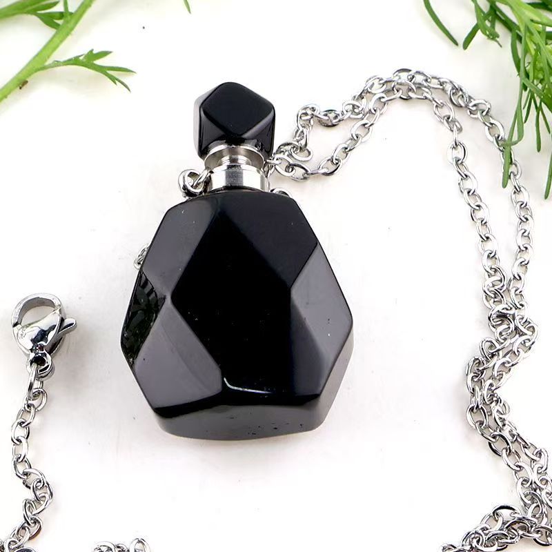 Healing Crystal Freefrom Shape Perfume Pendant Necklace