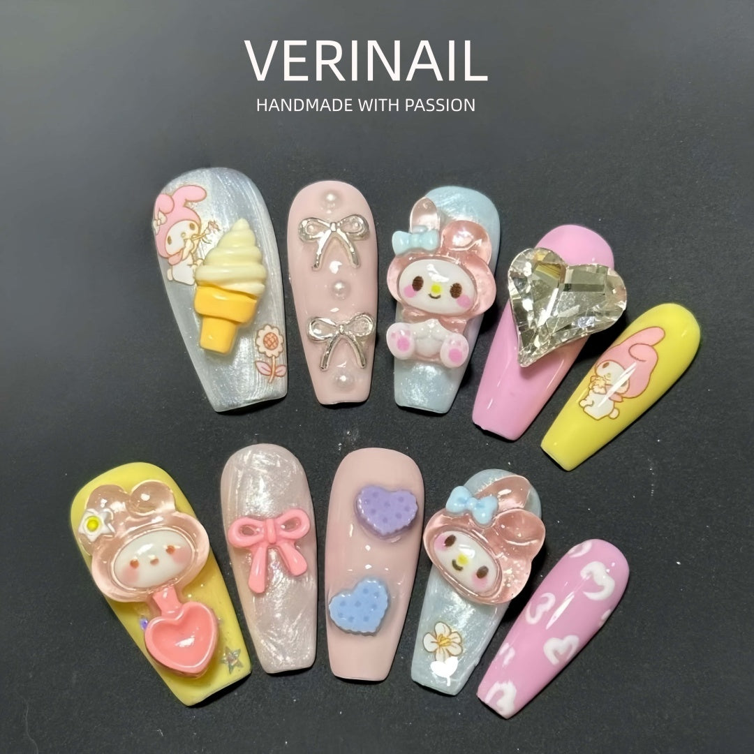#1 Handmade Press On Nails Gothic nails/Smudged nails/Custom nails