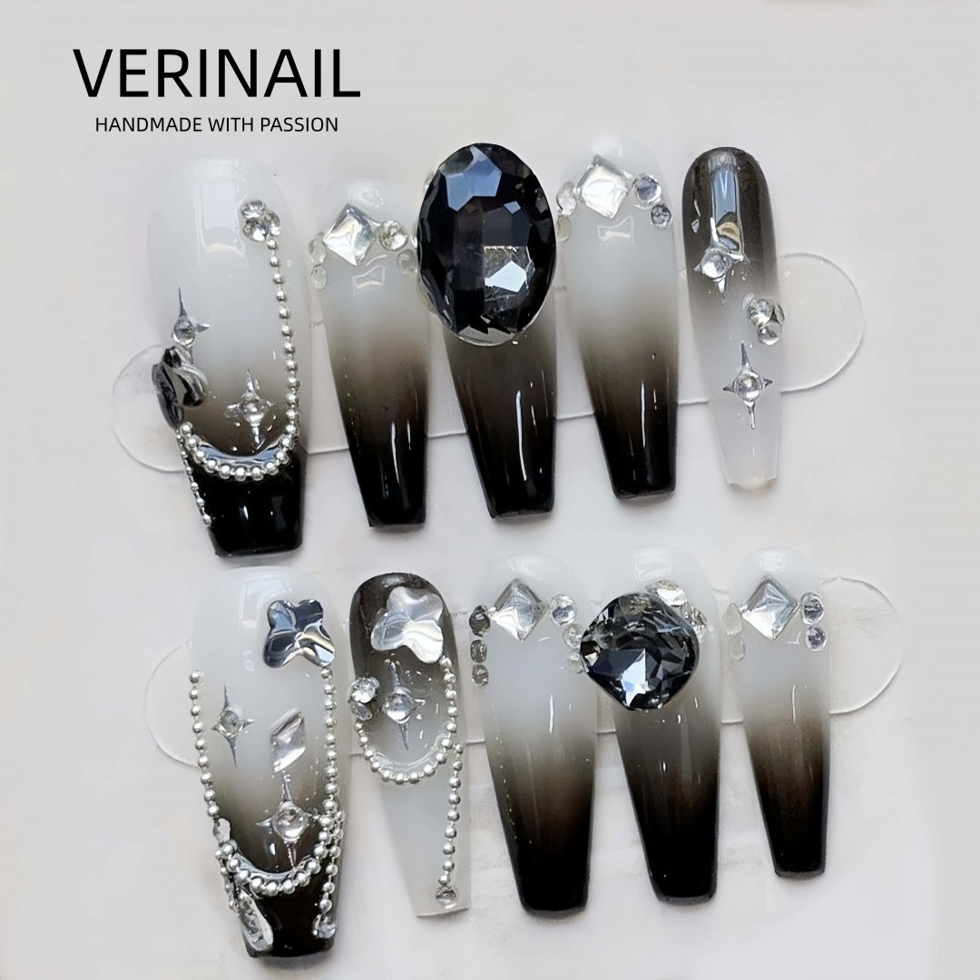 #1 Handmade Press On Nails Gothic nails/Smudged nails/Custom nails