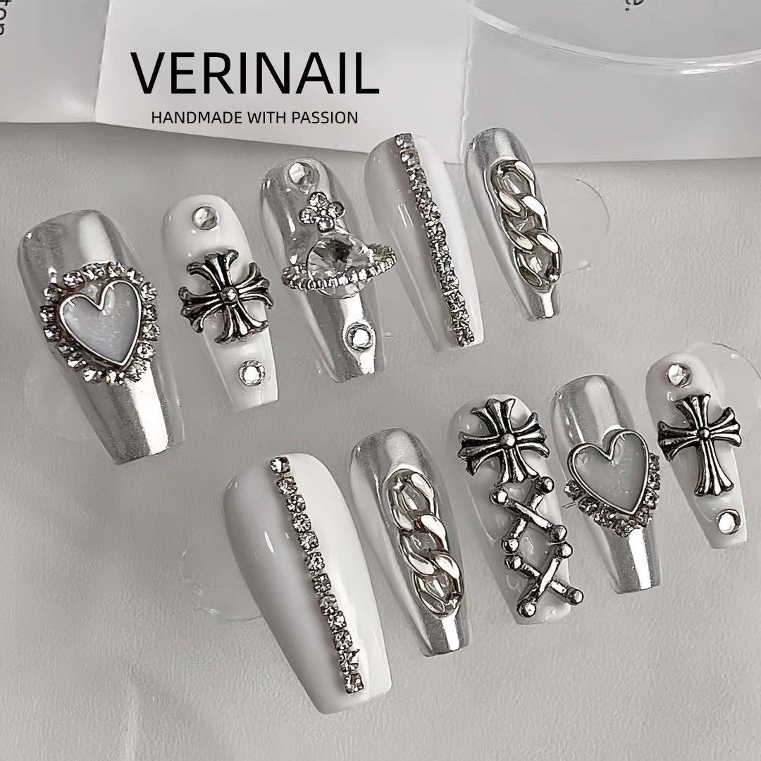 #1 Handmade Press On Nails Gothic nails/Smudged nails/Custom nails